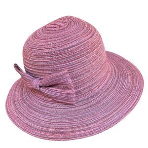 Angela & William New York Pink Straw Hat with 50 UPF Packable & Crushable